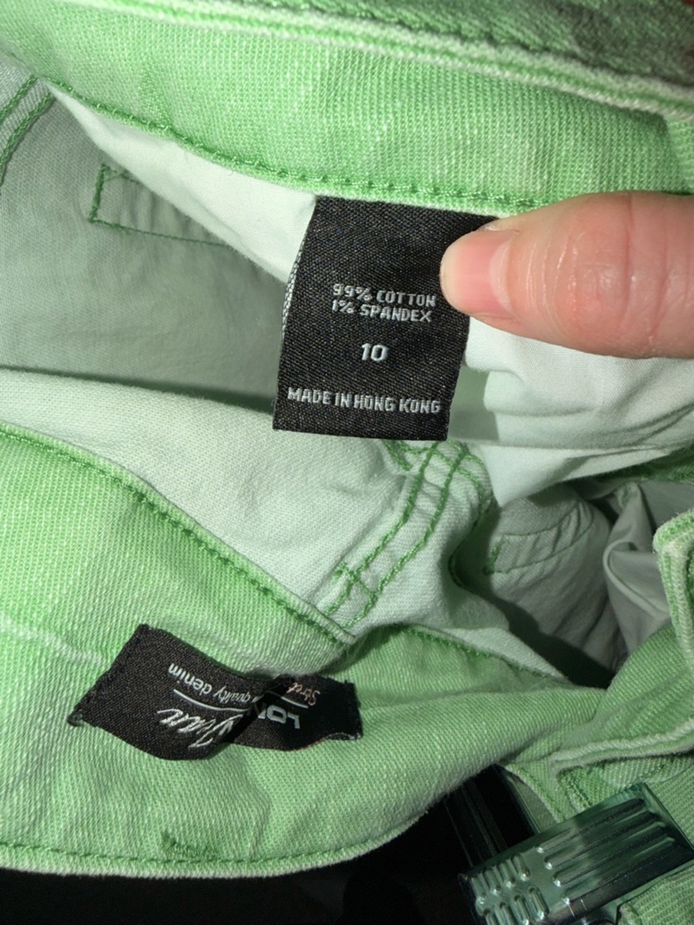 LONDONJEAN Stretch Premium Quality Denim PastelGreen FlareJeans Sz 10—#145 - Picture 5 of 5